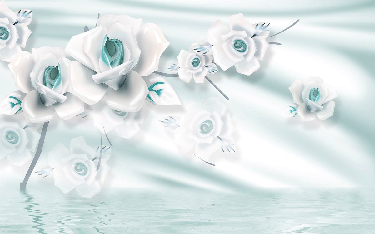 Papermoon Fototapete "Muster mit Blumen" von Papermoon