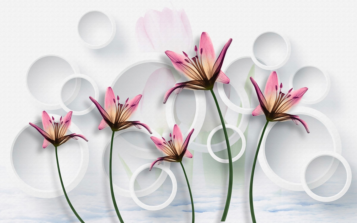 Papermoon Fototapete "Muster mit Blumen" von Papermoon