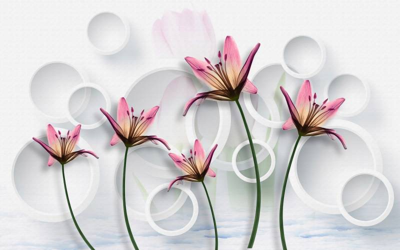 Papermoon Fototapete "Muster mit Blumen" von Papermoon