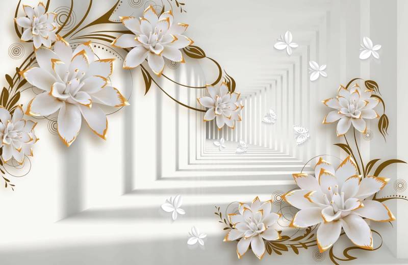 Papermoon Fototapete "Muster mit Blumen" von Papermoon