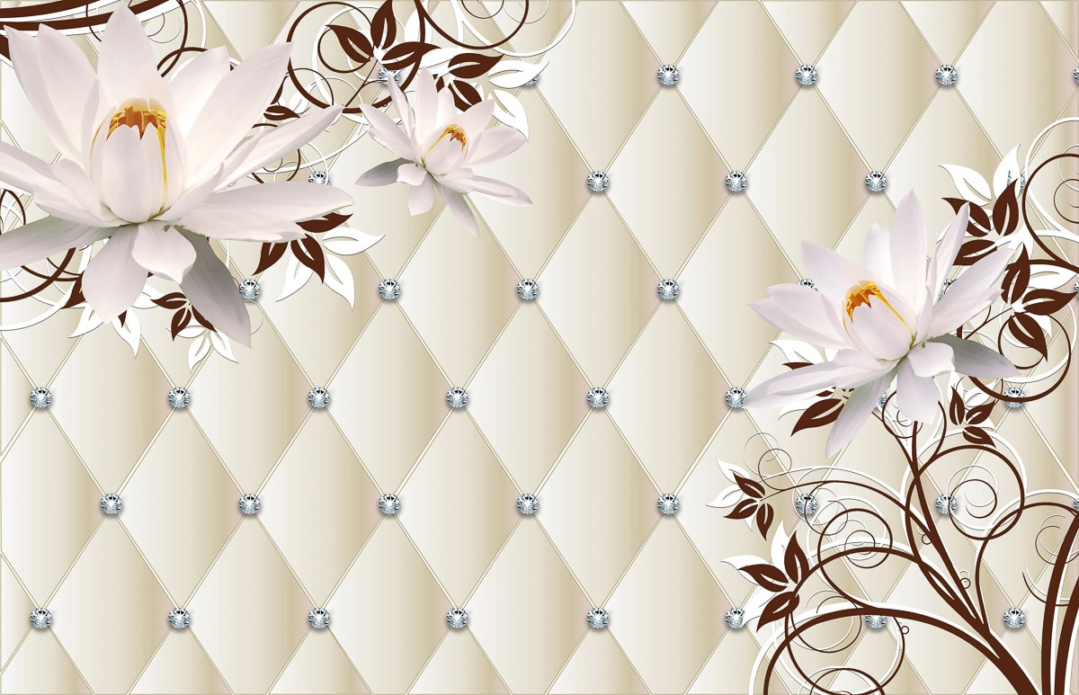 Papermoon Fototapete "Muster mit Blumen" von Papermoon