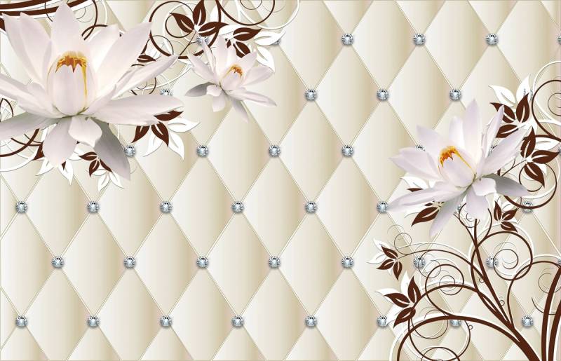 Papermoon Fototapete "Muster mit Blumen" von Papermoon