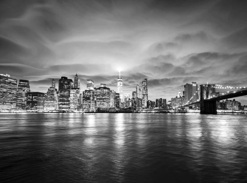 Papermoon Fototapete "New York Schwarz & Weiß" von Papermoon