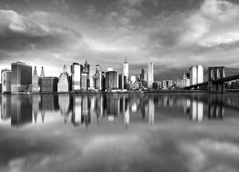Papermoon Fototapete "New York Schwarz & Weiß" von Papermoon