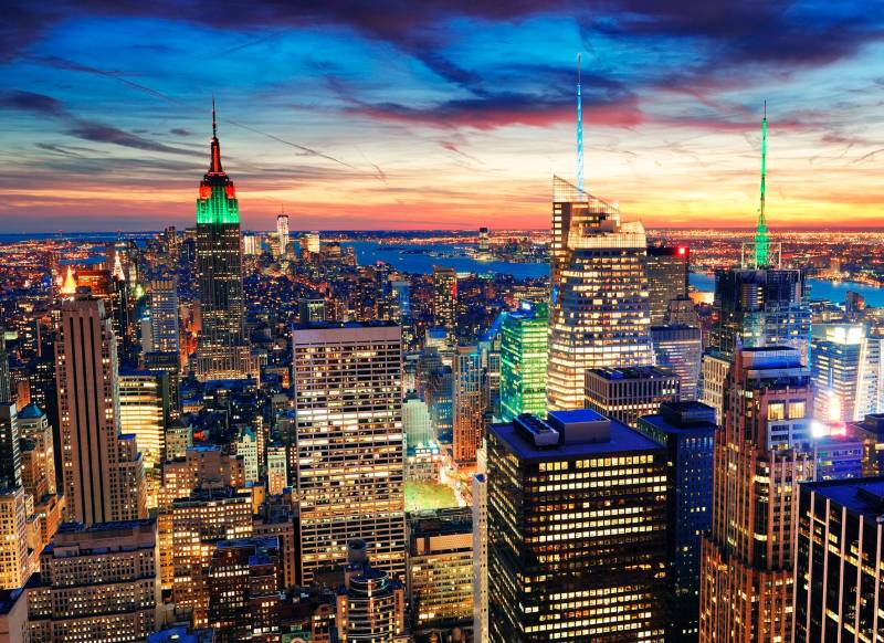 Papermoon Fototapete "New York at Dusk" glatt von Papermoon