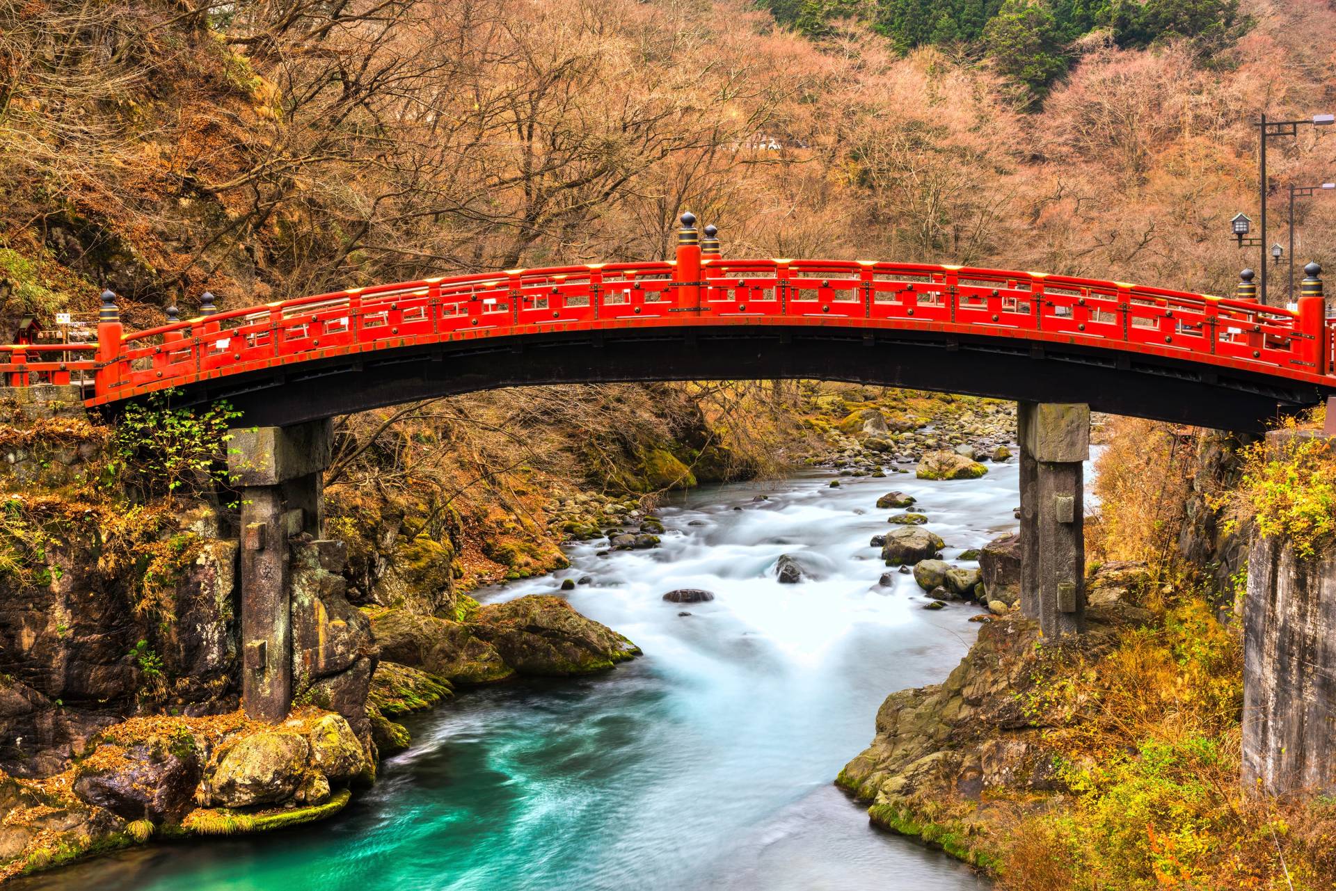 Papermoon Fototapete "Nikko Sacred Shinkyo Bridge" glatt von Papermoon