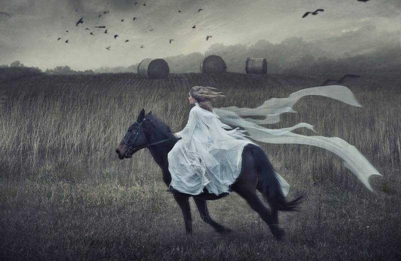 Papermoon Fototapete "PFERD IM GALLOP-TIER ROMANTISCH SCHÖNHEIT STIMMUNG XXL" von Papermoon