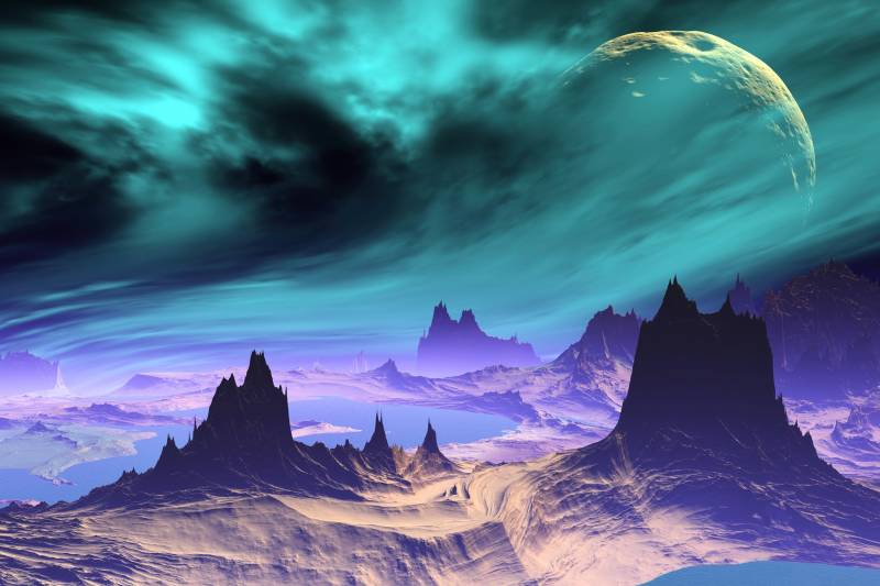 Papermoon Fototapete "PLANETEN-FUTURISTISCH WELTRAUM MOND GALAXIE UNIVERSUM" von Papermoon