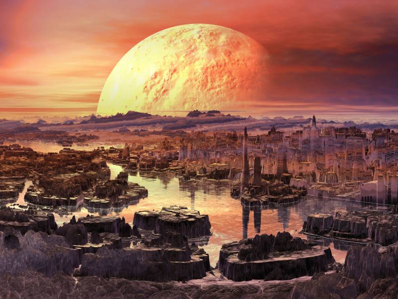 Papermoon Fototapete "PLANETEN-FUTURISTISCH WELTRAUM MOND GALAXIE UNIVERSUM" von Papermoon