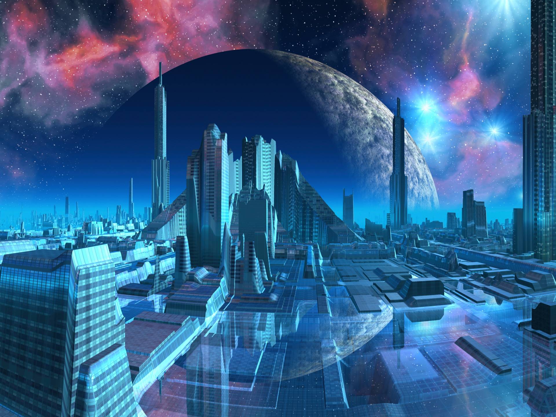 Papermoon Fototapete "PLANETEN-FUTURISTISCH WELTRAUM MOON GALAXIE UNIVERSUM" von Papermoon