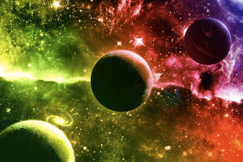 Papermoon Fototapete "PLANETEN-FUTURISTISCH WELTRAUM MOON GALAXIE UNIVERSUM" von Papermoon