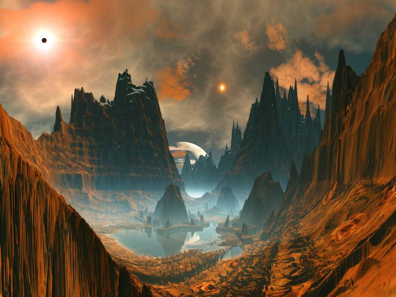 Papermoon Fototapete "PLANETEN-FUTURISTISCH WELTRAUM MOON GALAXIE UNIVERSUM" von Papermoon