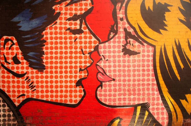 Papermoon Fototapete "POP ART GRAFFITI-MAUER KUNST FANTASIE MUSTER STRUKTUR" von Papermoon