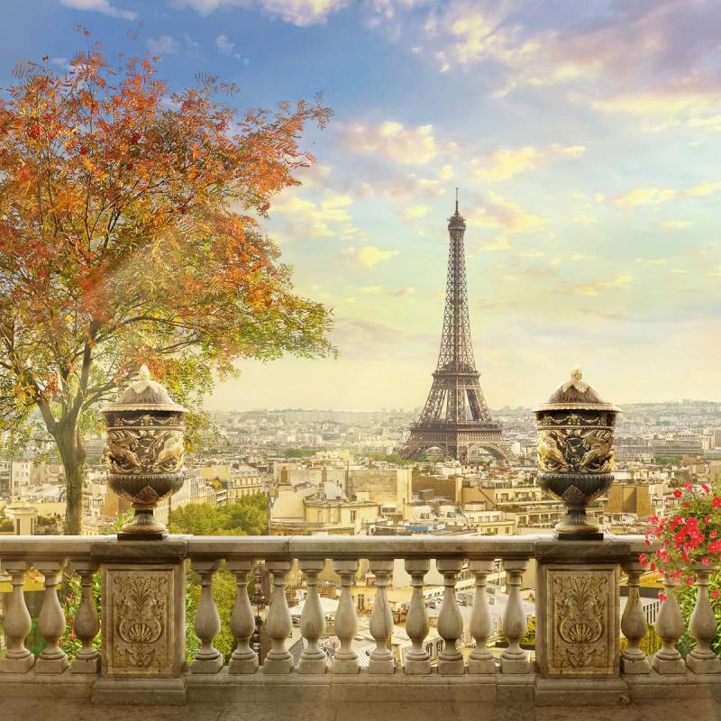 Papermoon Fototapete "Panorama von Paris" von Papermoon