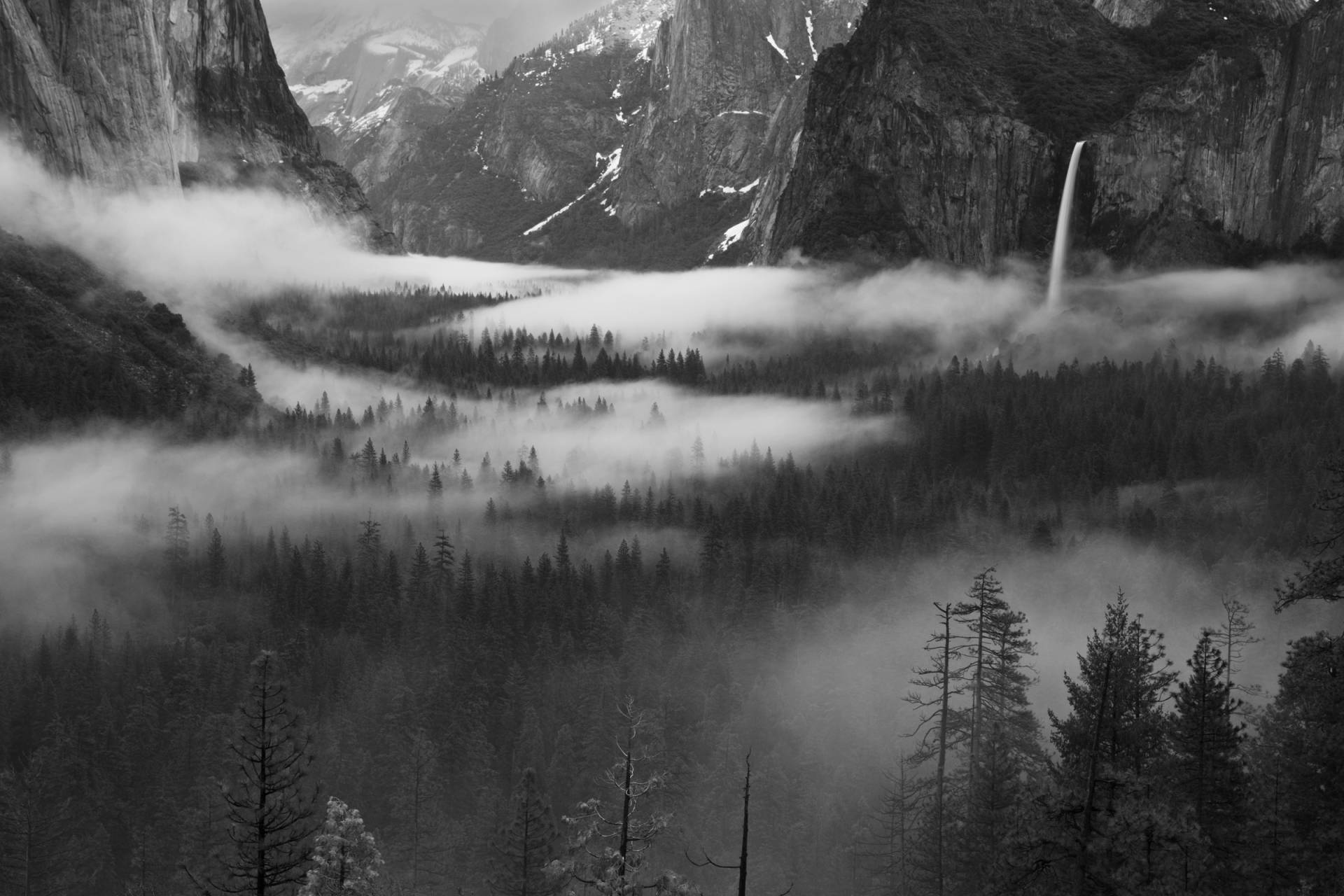 Papermoon Fototapete "Photo-Art HONG ZENG, NEBEL, DER IN YOSEMITE VALLEY SCHWIMMT" von Papermoon