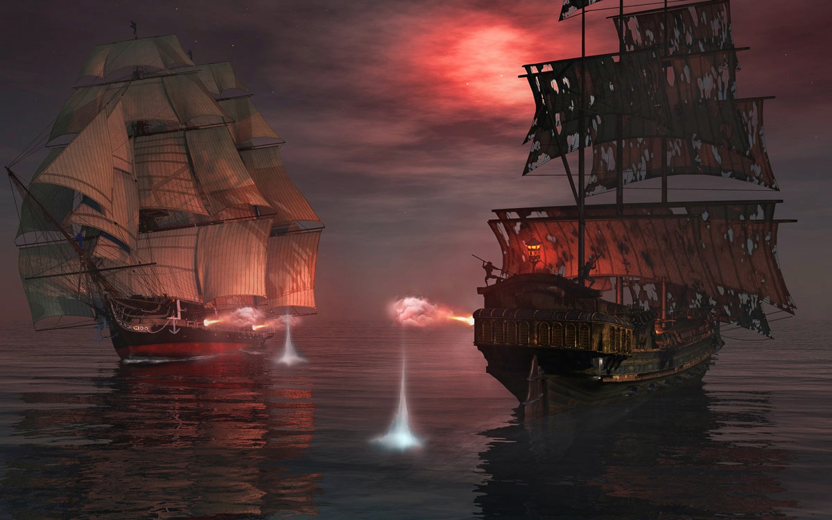 Papermoon Fototapete "Piraten Seeschlacht" von Papermoon