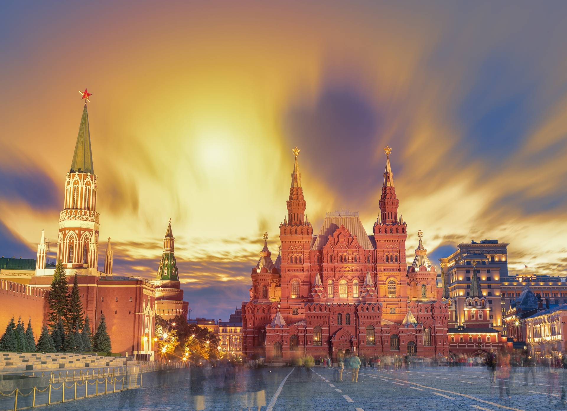 Papermoon Fototapete "Red Square Sunset Moscow" von Papermoon