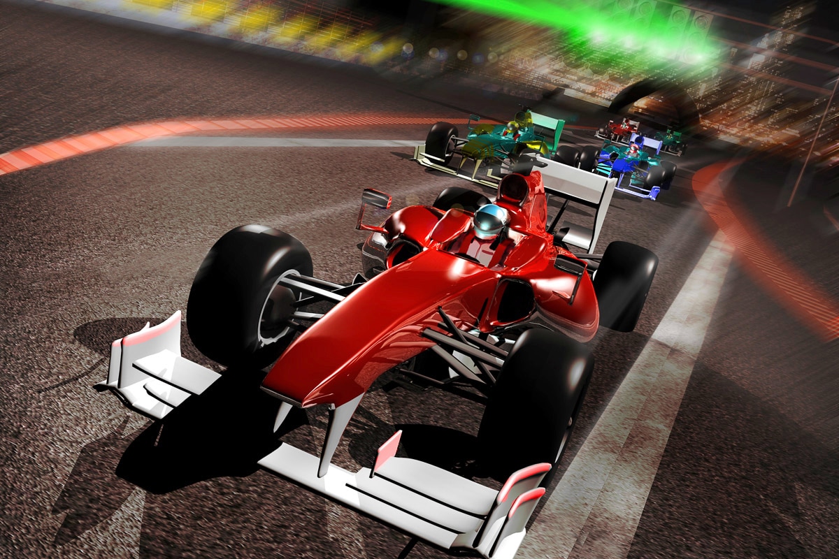 Papermoon Fototapete "Rennen, Rennwagen, Formel" von Papermoon