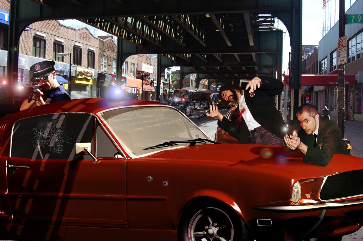 Papermoon Fototapete "Schießerei" von Papermoon