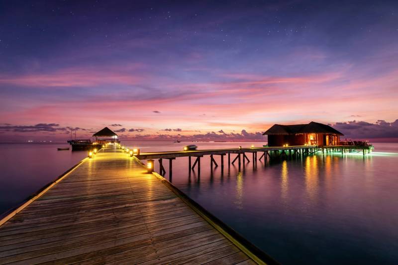 Papermoon Fototapete "Steg im Wasser" von Papermoon