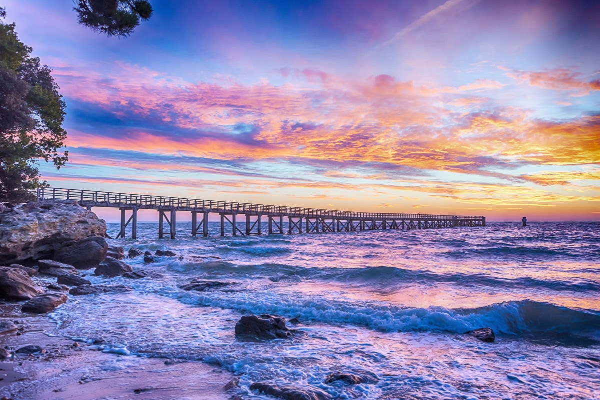 Papermoon Fototapete "Steg im Wasser" von Papermoon