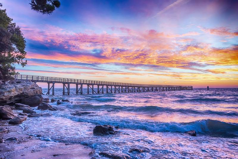 Papermoon Fototapete "Steg im Wasser" von Papermoon