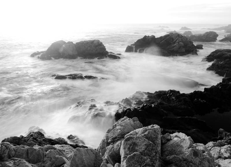 Papermoon Fototapete "Strand Schwarz & Weiß" von Papermoon