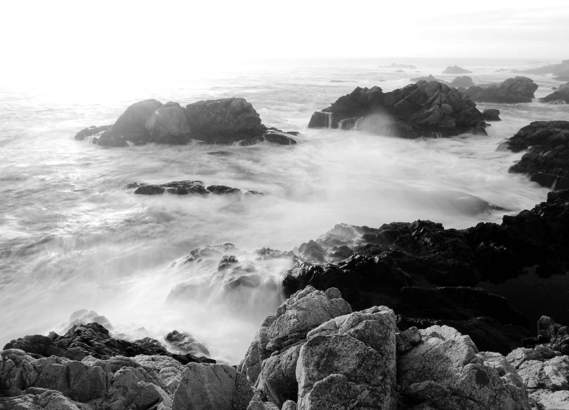 Papermoon Fototapete "Strand Schwarz & Weiß" von Papermoon