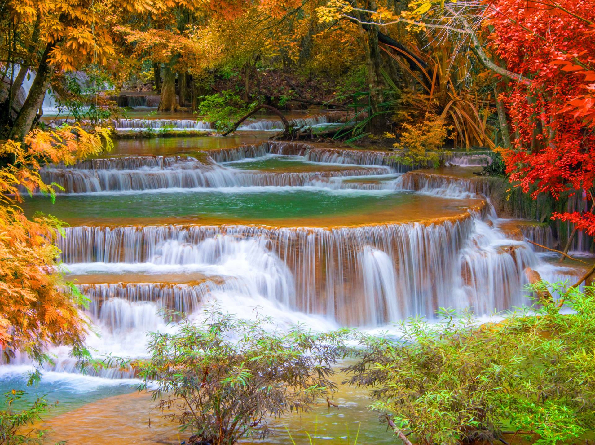 Papermoon Fototapete "Waterfall in Rain Forest" von Papermoon