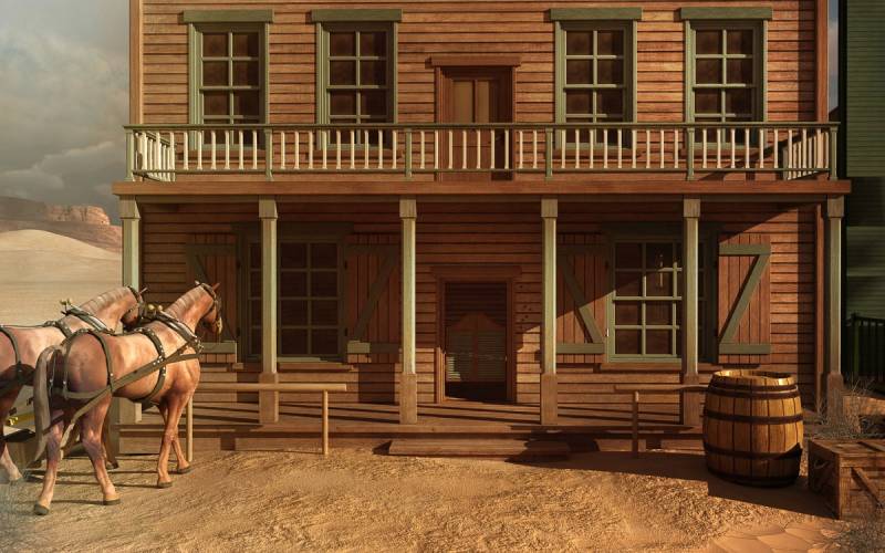 Papermoon Fototapete "Wild-West-Gebäude" von Papermoon