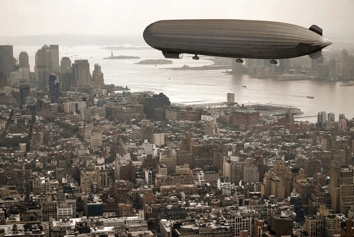 Papermoon Fototapete "Zeppelin über New York" von Papermoon