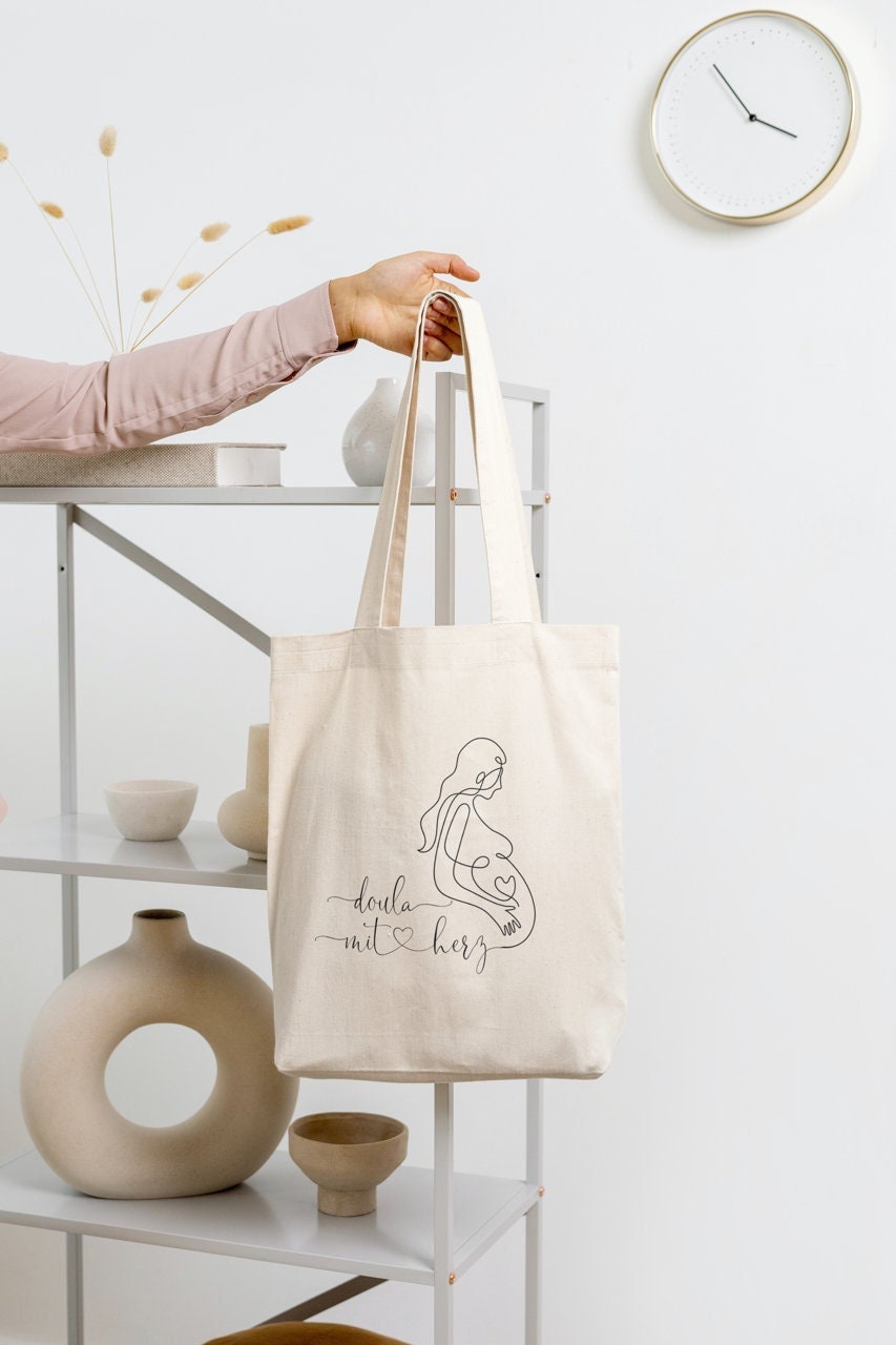Tote Bag "Doula Mit Herz" Baumwolltasche, Geschenk, Doula, Geburt von PapeterieByTina