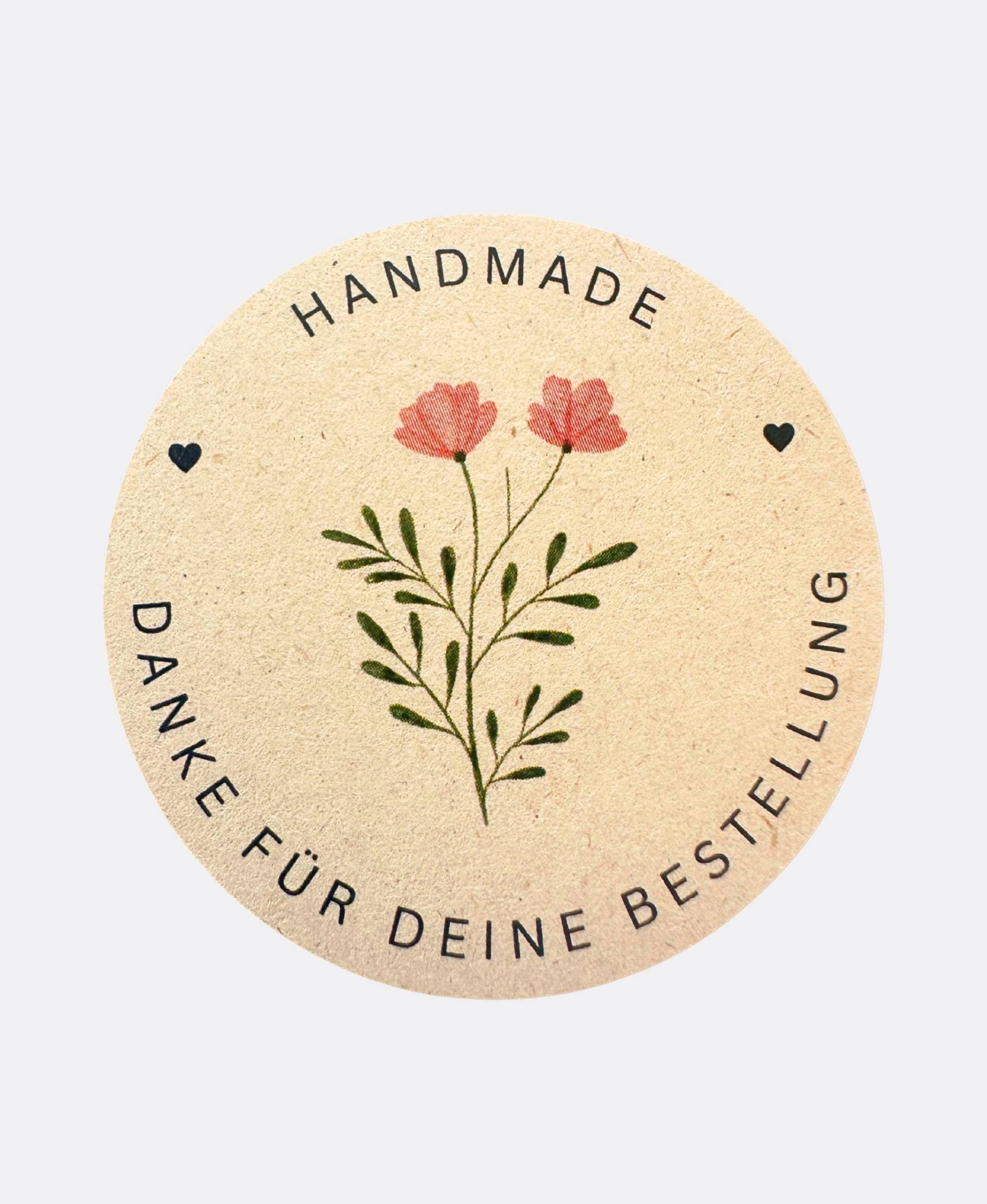 Nachhaltiges Aufkleber-Set "Danke Für Deine Bestellung" - Zuckerrohrpapier von Papeterre