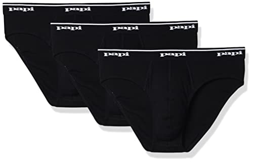papi Herren Baumwolle Low Rise Slip 3er Pack Unterwäsche, Schwarz/Schwarz/Schwarz, X-Large von Papi