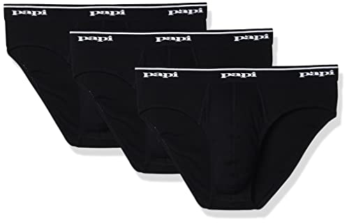 Papi Herren-Slip, Baumwolle, niedrige Taille, 3er-Pack, Schwarz/Schwarz/Schwarz, Large von Papi