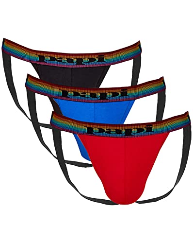 papi Herren Men's 3pk Jock Straps Unterw sche, Lychee/Prince Blue/Black, M EU von Papi