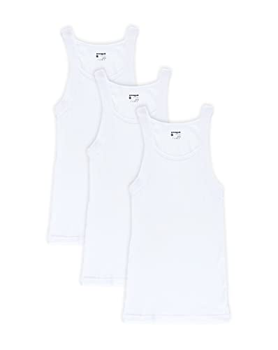 papi Herren Tank-Top, Baumwolle, quadratischer Ausschnitt, 3 Stück - Weiß - Large von Papi