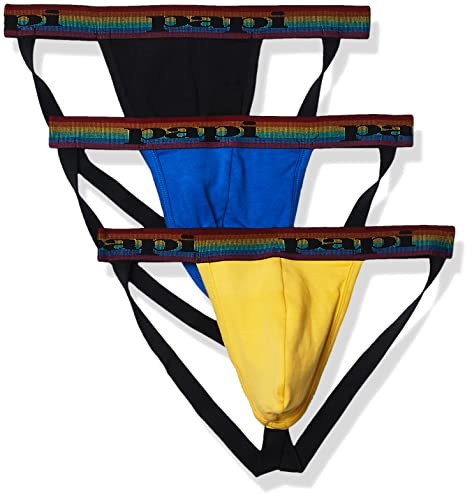 papi Herren Umpa036 Tanga-Unterwäsche, Prince Blue/Mimosa Yellow/Black, X-Large (3er Pack) von Papi