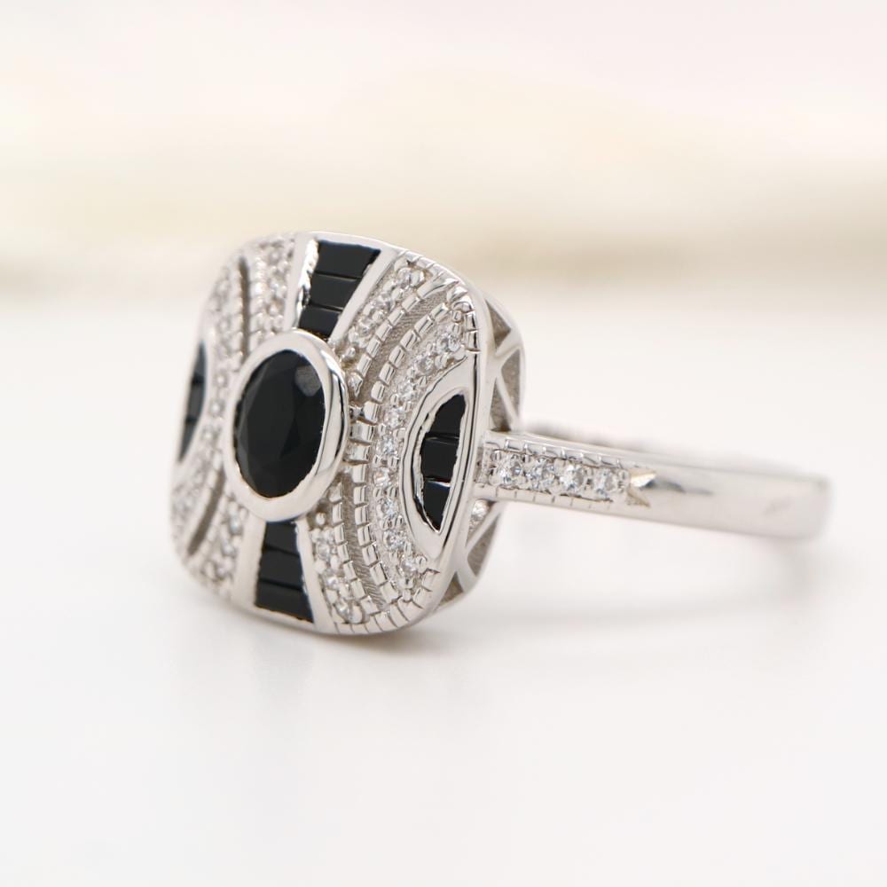 Art Deco Onyx Ring 1920Er Sterling Silber, Gatsby Jewelry von BejewelledBunny