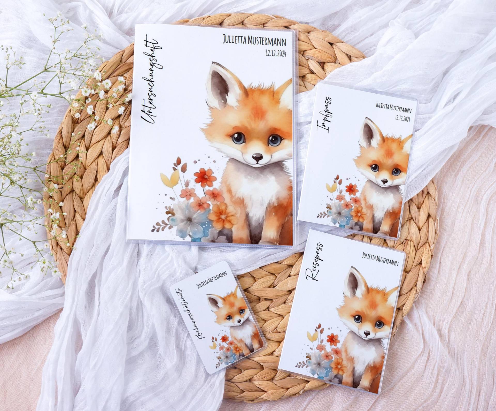 U-Heft Impfpass Reisepass Hülle Personalisiert Kleiner Fuchs Schutzhülle Mit Namen Geschenk Für Geburt Junge Mädchen U-Heft Impfpass Reisepass Hülle Personalisiert Kleiner Fuchs Schutzhülle Mit Namen Geschenk Für Geburt Junge Mädchen von PapierTraeume123