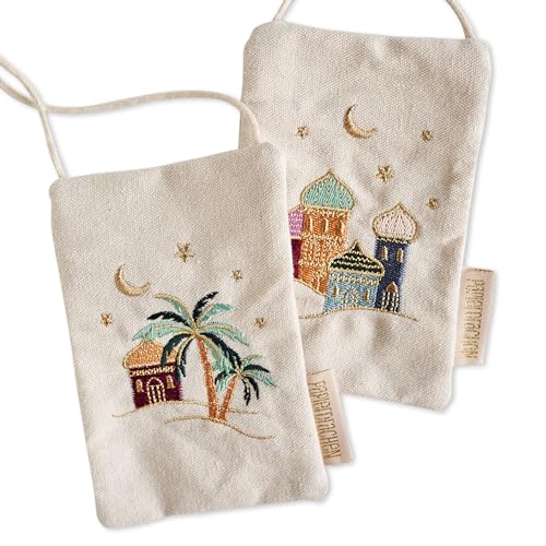 PAPIERDRACHEN Traditionelle Orientalische Geldtasche für Kinder - Ideal für Ramadan & Zuckerfest - 9x13 cm - Eid Mubarak - Kareem - Moschee - Geschenkidee - Bunt Set 1 von Papierdrachen