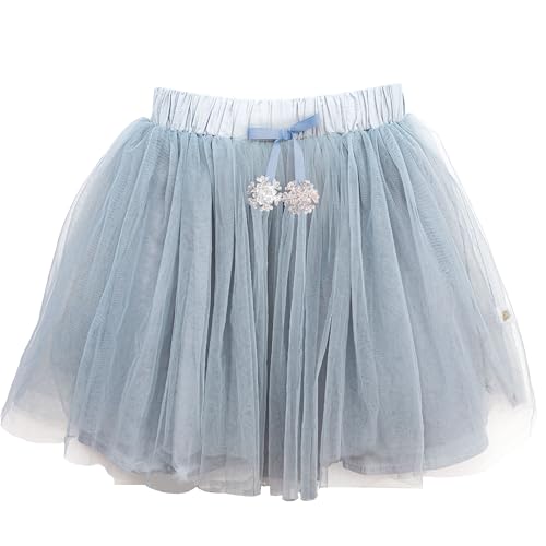 Papierdrachen Tüll Rock mit Glitzer– Eiskristall hellblau – Verstellbarer Bund - 3-6 Jahre - Größe 98-116 – Verkleidung - Kinderkostüm - Karneval - Fastnacht - Fasching von Papierdrachen