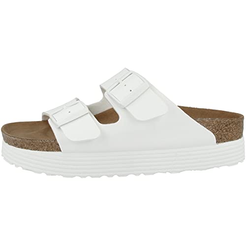 Papillio Damen Arizona Grooved Sandale, Platform Weiß Veg, 37 EU Schmal von Papillio