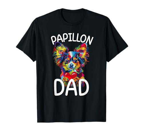 Papillon Dad Design Pop Art Herren Papillon Hund T-Shirt von Papillon Dog Lovers Designs