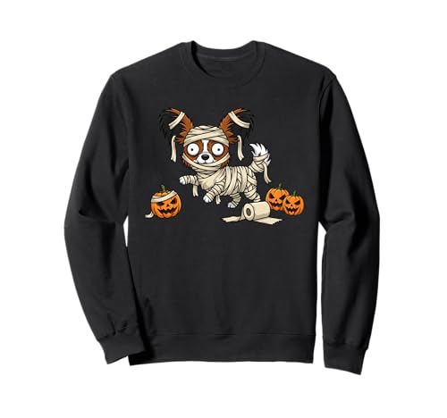 Lustiger Papillon Mumie Kürbis Halloween Kinder Herren Damen Sweatshirt von Papillon Lovers Cute Halloween Outfits Boy Girl