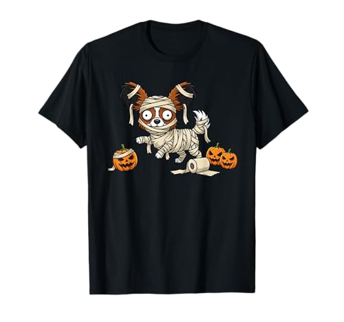 Lustiger Papillon Mumie Kürbis Halloween Kinder Herren Damen T-Shirt von Papillon Lovers Cute Halloween Outfits Boy Girl