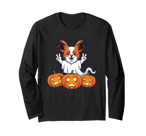 Lustiger Papillon Geist Kürbis Boo Halloween Kinder Herren Damen Langarmshirt Lustiger Papillon Geist Kürbis Boo Halloween Kinder Herren Damen Langarmshirt von Papillon Lovers Halloween Ghost Pumpkin Outfits