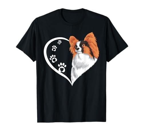 Papillon T-Shirts für Frauen Mädchen Kinder Papillon T-Shirt Herz T-Shirt von Papillon T Shirt & Tees Co