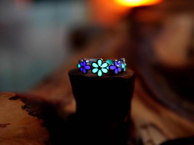 Gänseblümchen Zehenring Glow in The Dark/sterling Silber 925 Daisy Blume von Papillon9