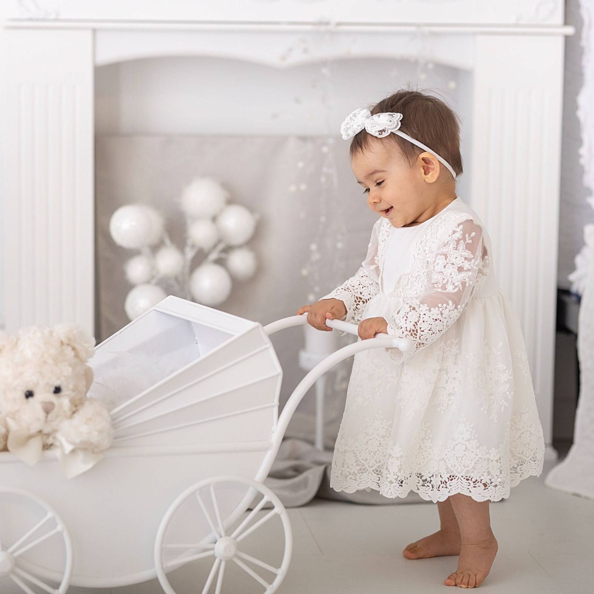Taufkleid, Baby Mädchen Kleid, Prinzessinnen Spitzenkleid, Boho Spitzenkleid Taufkleid, Baby Mädchen Kleid, Prinzessinnen Spitzenkleid, Boho Spitzenkleid von Papiloo